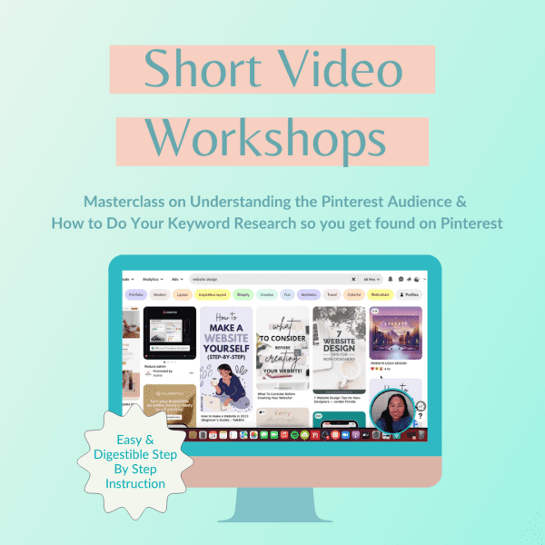 graphic on Pinterest markerting short video workshop